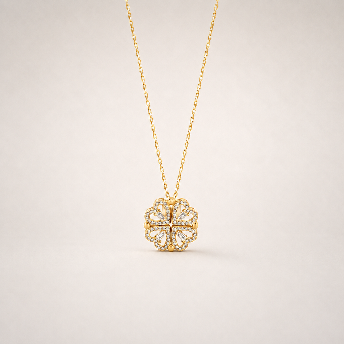Two-Way Lucky Clover Heart Necklace - view 4
