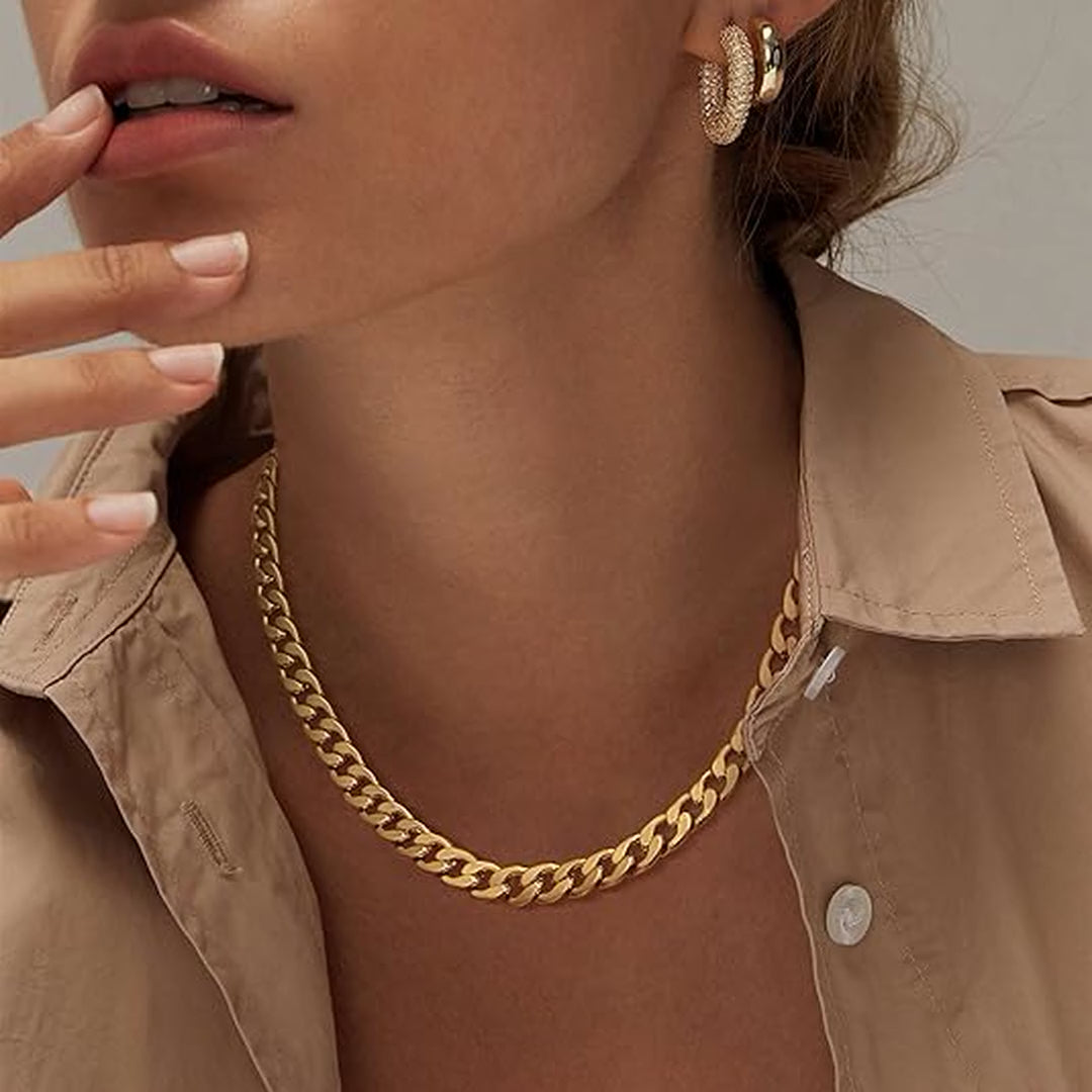 Chunky Curb Chain Gold Necklace